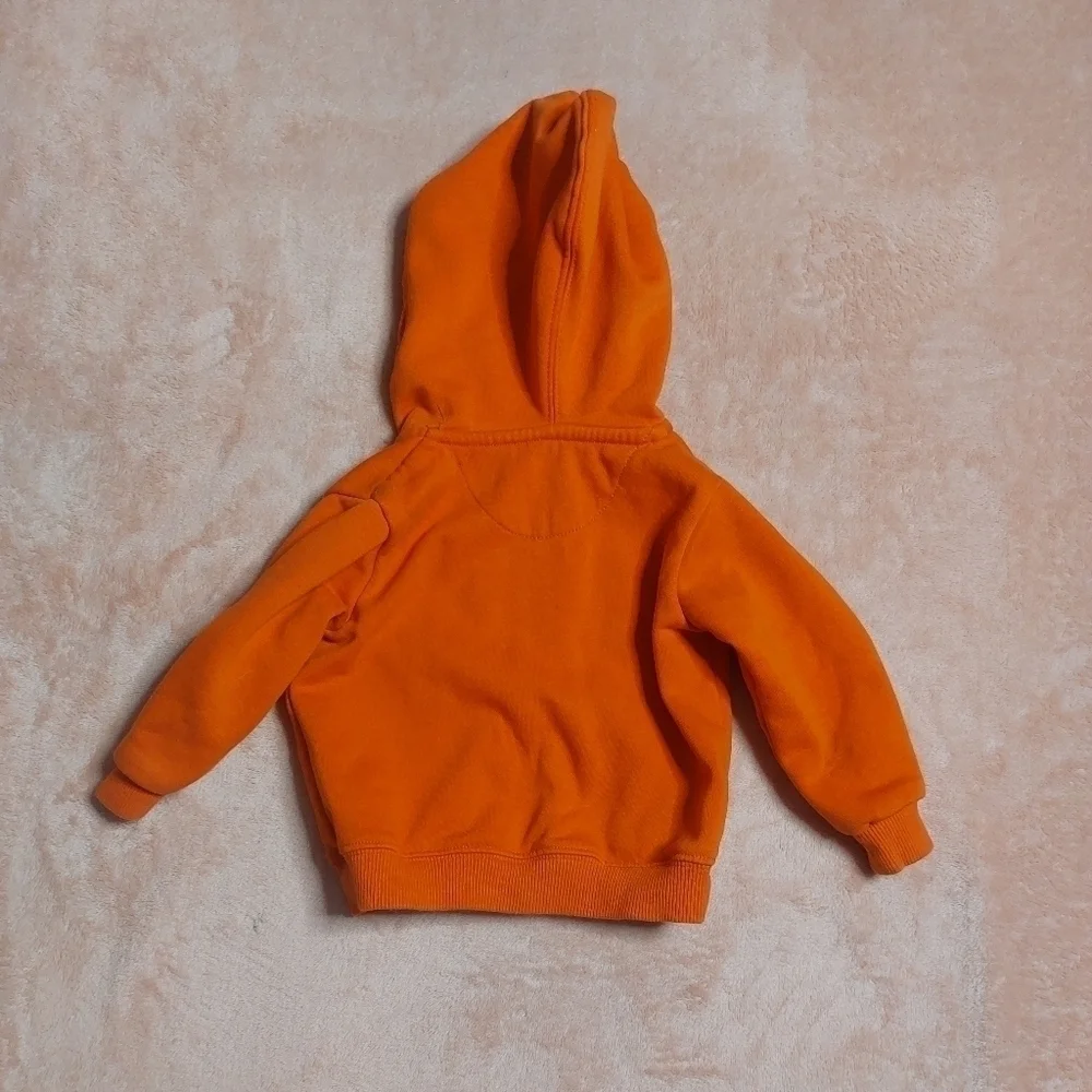 Nike Infants Orange Gray Zip Front Long Sleeve Hoodie Size 12 Months